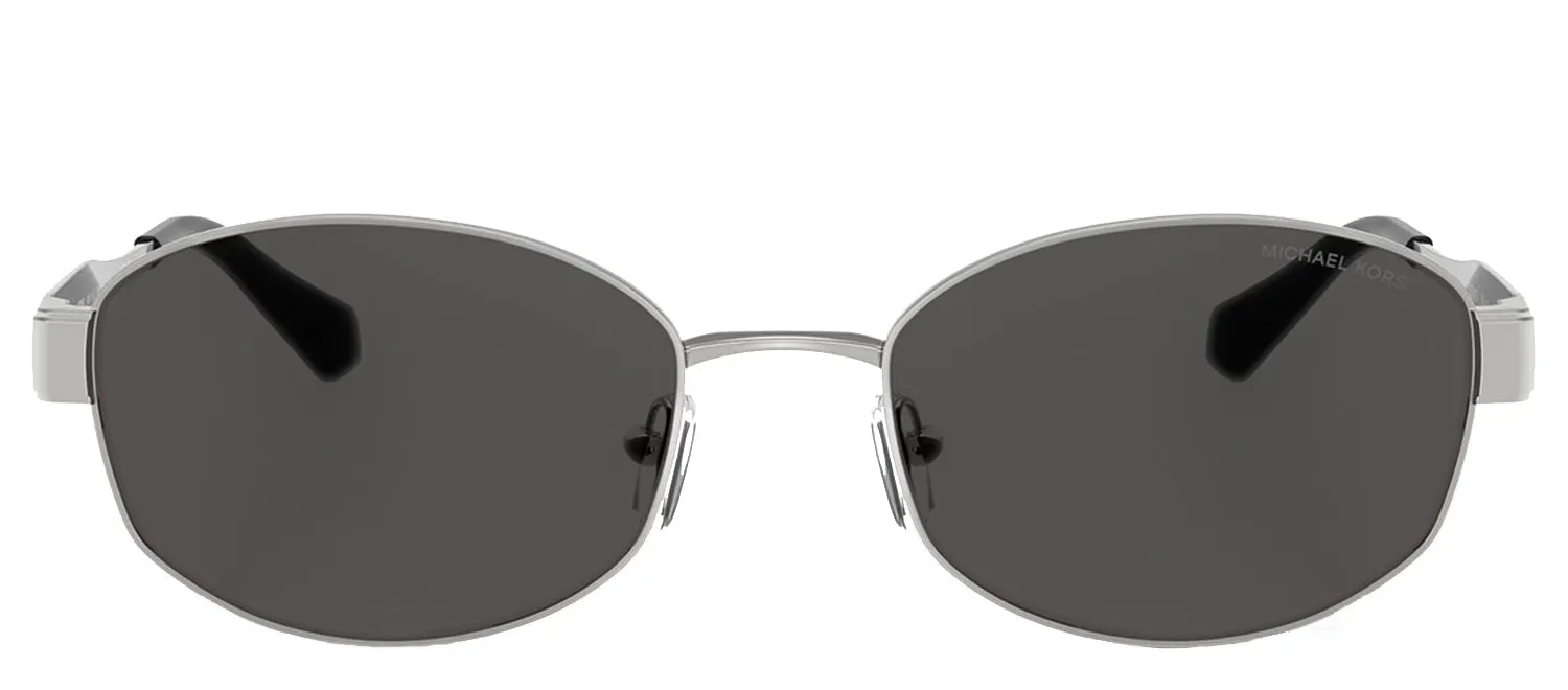 Michael Kors MONTE CARLO MK 1161 189387 Oval Metal Silver Sunglasses with Grey Lens sold by Gaffos