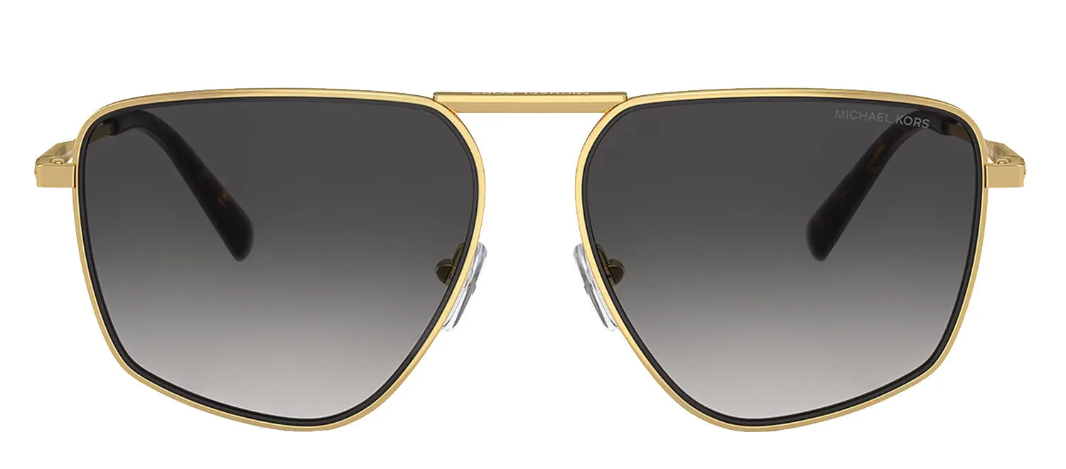 Michael Kors SILVERTON MK 1153 18968G Pilot Metal Gold Sunglasses with Grey Gradient Lens sold by Gaffos
