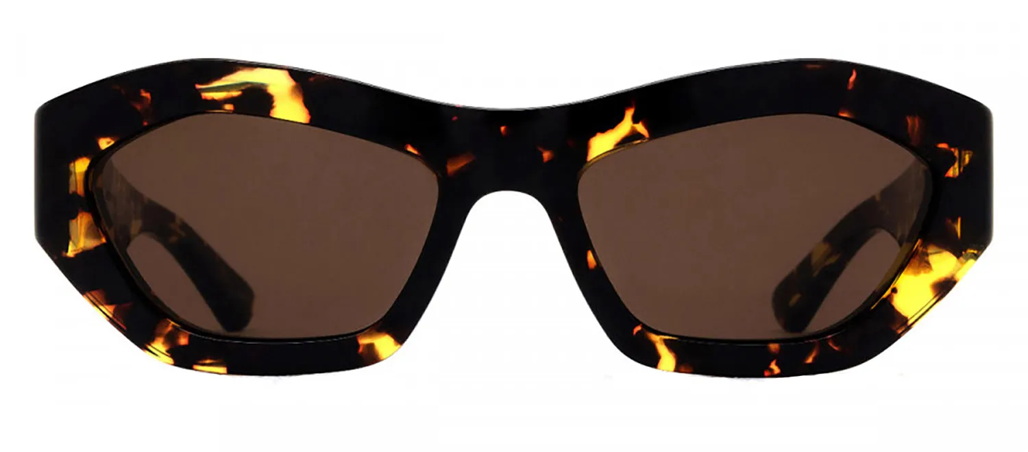 Bottega Veneta BV 1221S 002 Geometric Plastic Havana Sunglasses with Brown Lens sold by Gaffos