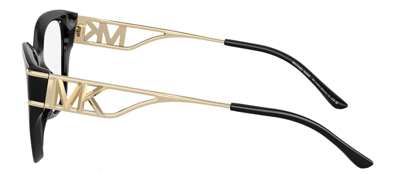 Michael Kors BIERZO MK 4140U 3005 Square Plastic Black Eyeglasses with Logo Stamped Demo Lenses sold by Gaffos product image thumbnail 3