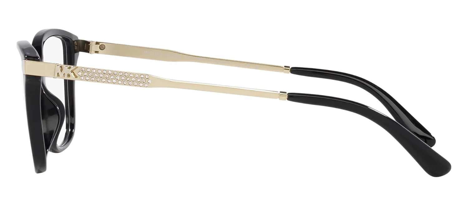 Michael Kors GEORGETOWN MK 4105BU 3005 Butterfly Plastic Black Eyeglasses with Logo Stamped Demo Lenses sold by Gaffos product image thumbnail 3