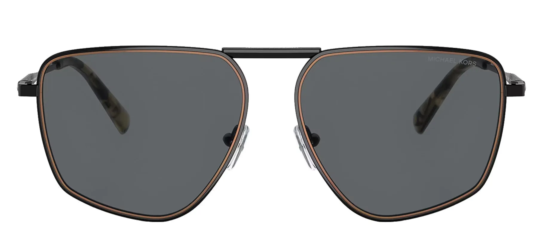 Michael Kors SILVERTON MK 1153 100587 Pilot Metal Black Sunglasses with Grey Lens sold by Gaffos