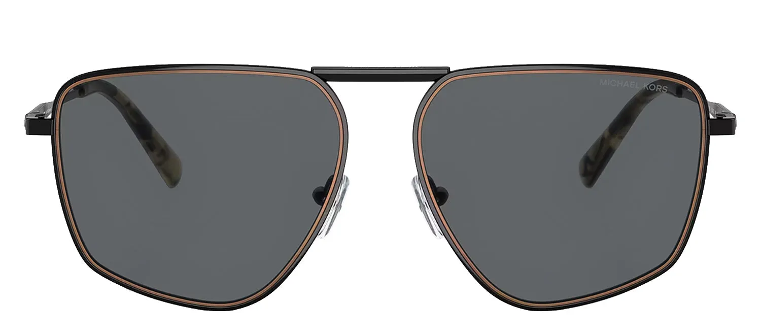 Michael Kors SILVERTON MK 1153 100587 Pilot Metal Black Sunglasses with Grey Lens sold by Gaffos
