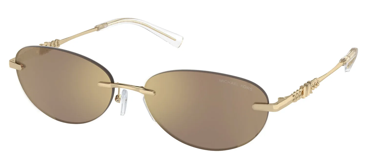 Michael Kors MANCHESTER MK 1151 10145A Oval Metal Gold Sunglasses with Brown Mirror Lens sold by Gaffos product image thumbnail 2