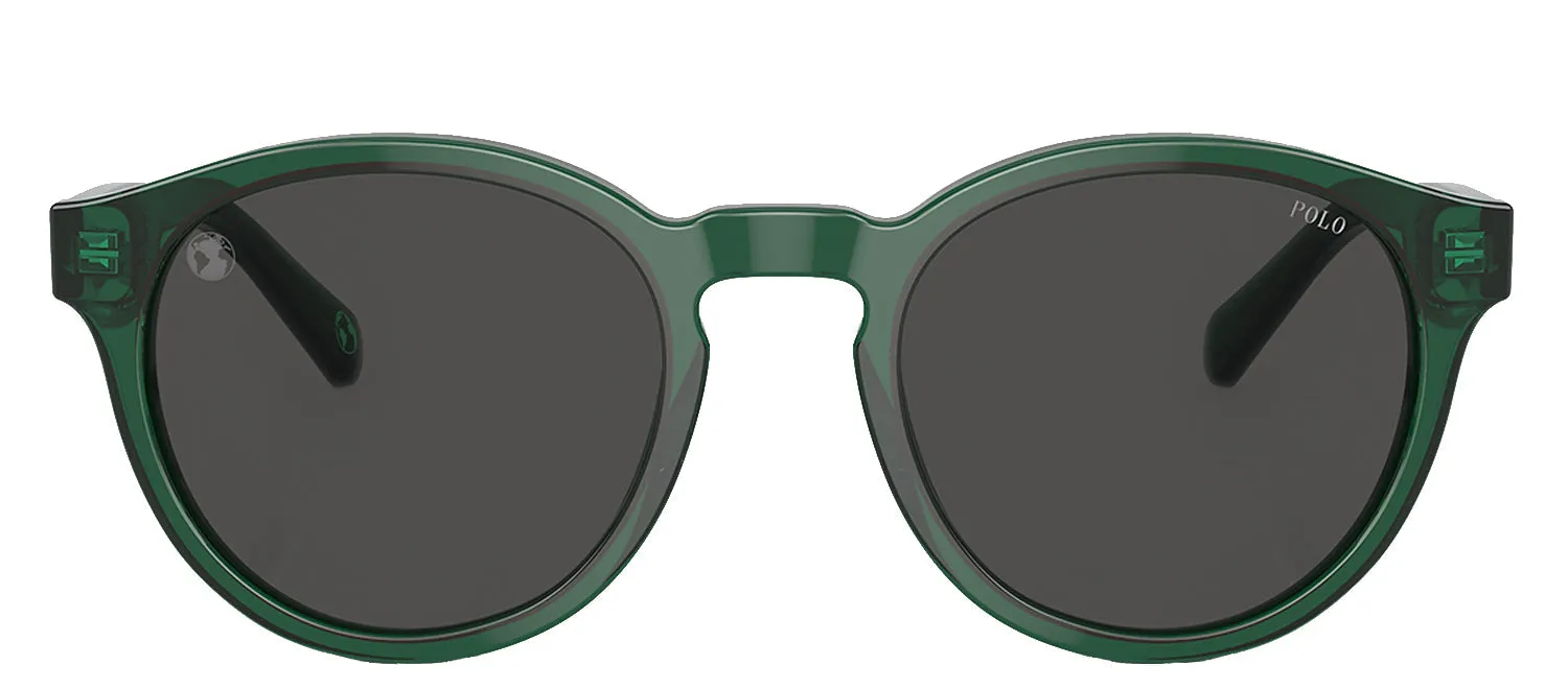 Ralph Lauren PH 4192 608487 Round Plastic Green Sunglasses with Grey Lens sold by Gaffos