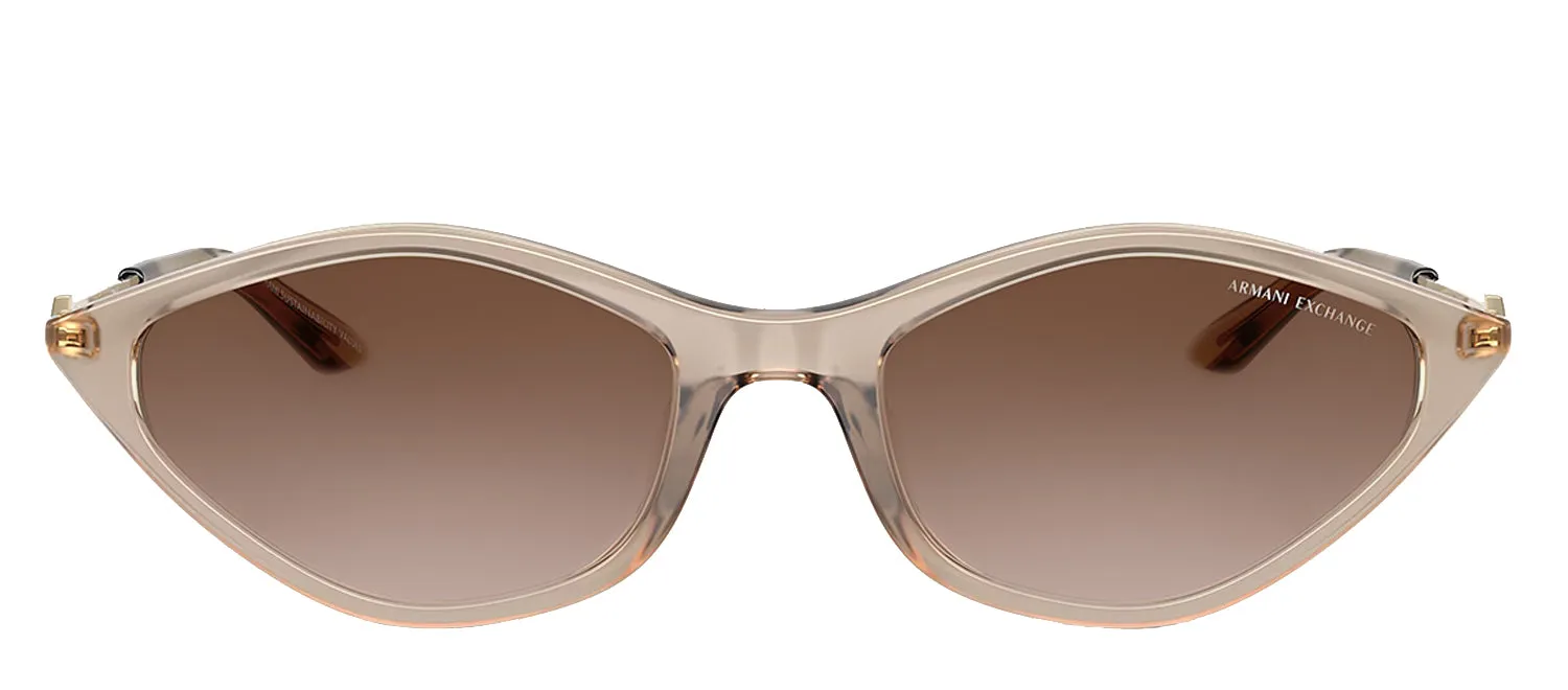 Armani Exchange AX 4152SU 836613 Irregular Plastic Beige Sunglasses with Brown Gradient Lens sold by Gaffos
