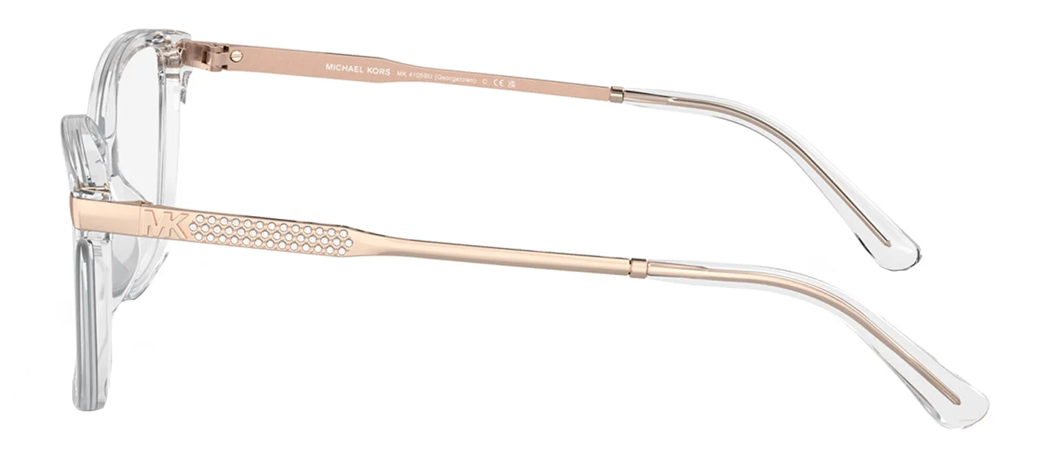 Michael Kors GEORGETOWN MK 4105BU 3999 Butterfly Plastic Clear Eyeglasses with Logo Stamped Demo Lenses sold by Gaffos product image thumbnail 3