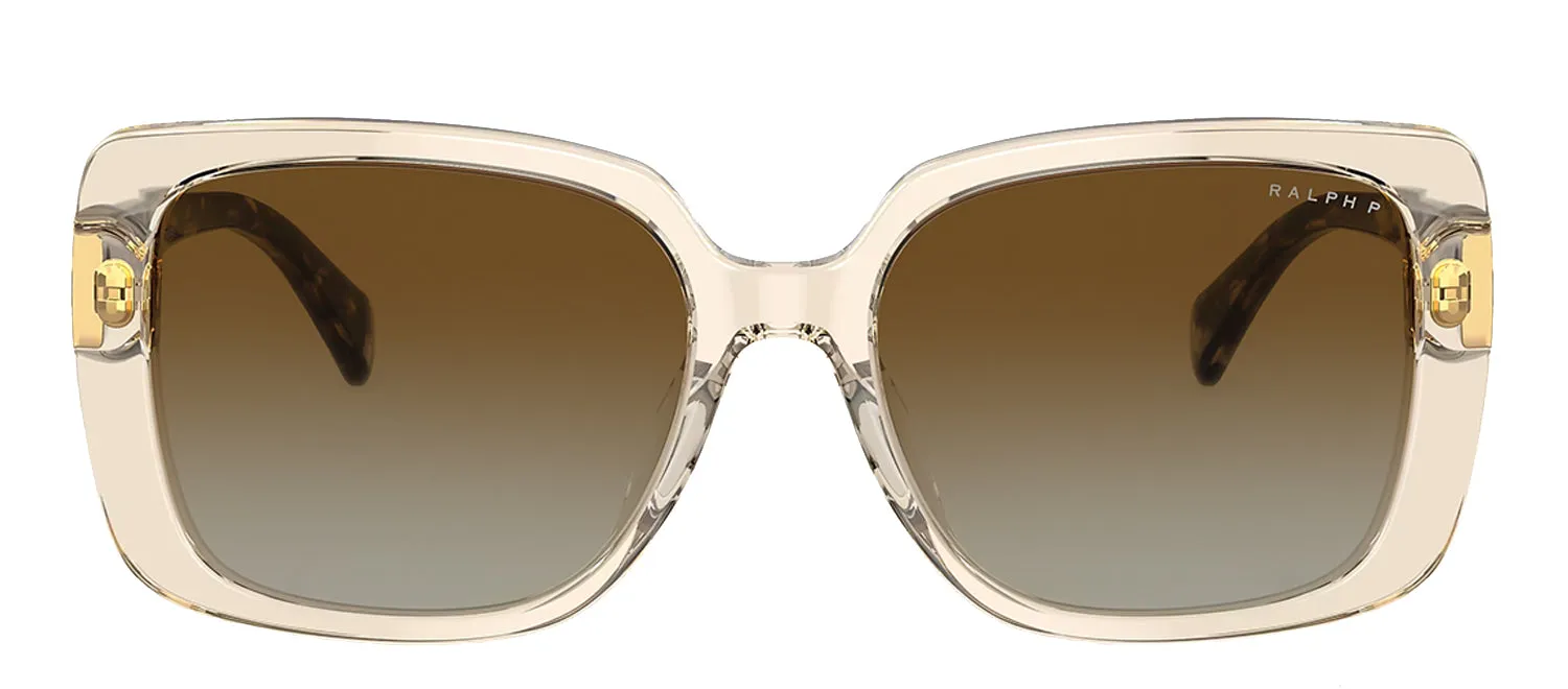 Ralph Lauren RA 5298U 6072T5 Rectangle Plastic Brown Sunglasses with Brown Polarized Lens sold by Gaffos