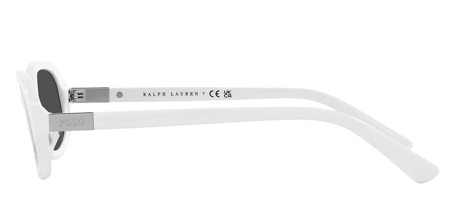 Ralph Lauren PH 4198U 554487 Oval Plastic White Sunglasses with Grey Lens sold by Gaffos product image thumbnail 3