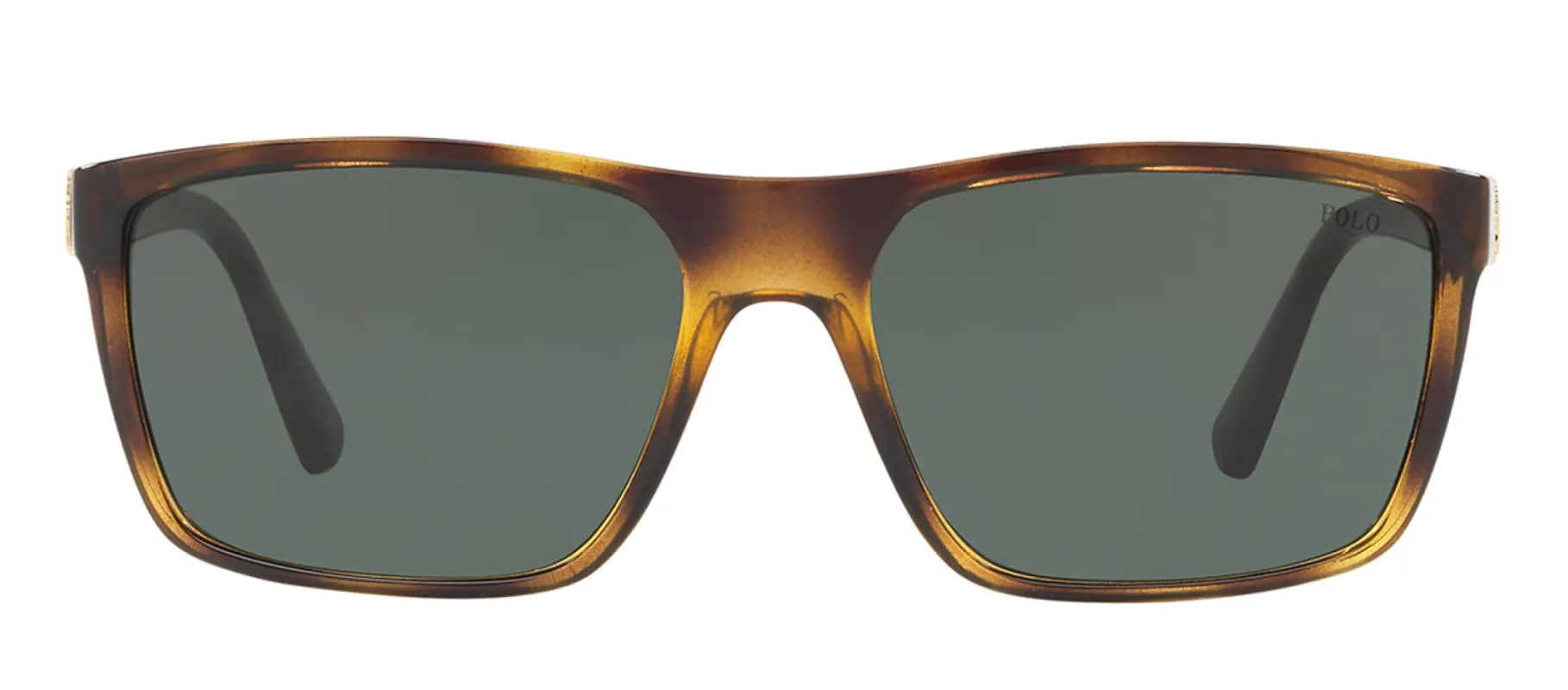 Ralph Lauren PH 4133 500371 Rectangle Plastic Havana Sunglasses with Green Lens sold by Gaffos