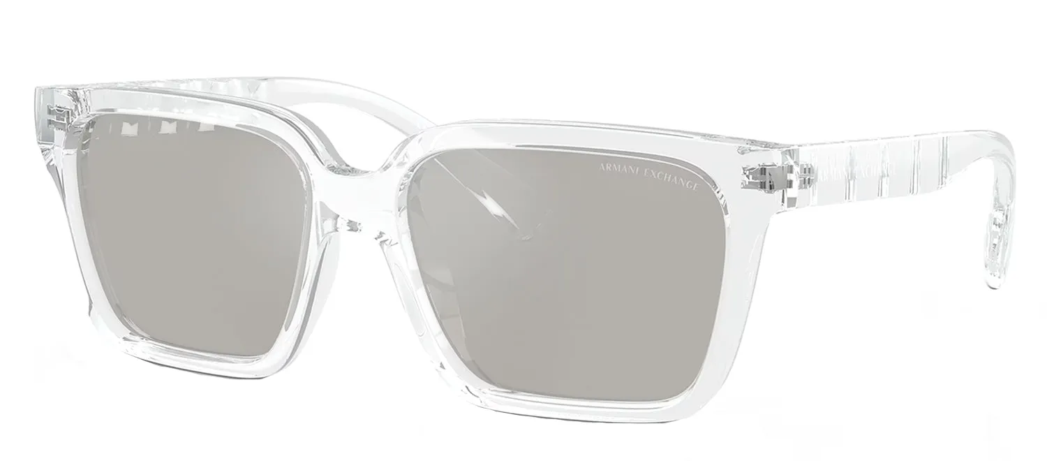 Armani Exchange AX 4147S 82356G Square Plastic Clear Sunglasses with Silver Mirror Lens sold by Gaffos product image thumbnail 2