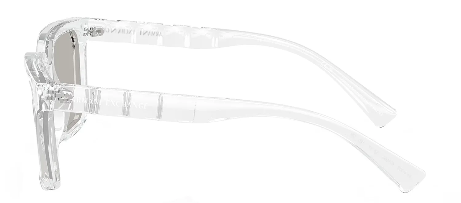 Armani Exchange AX 4147S 82356G Square Plastic Clear Sunglasses with Silver Mirror Lens sold by Gaffos product image thumbnail 3