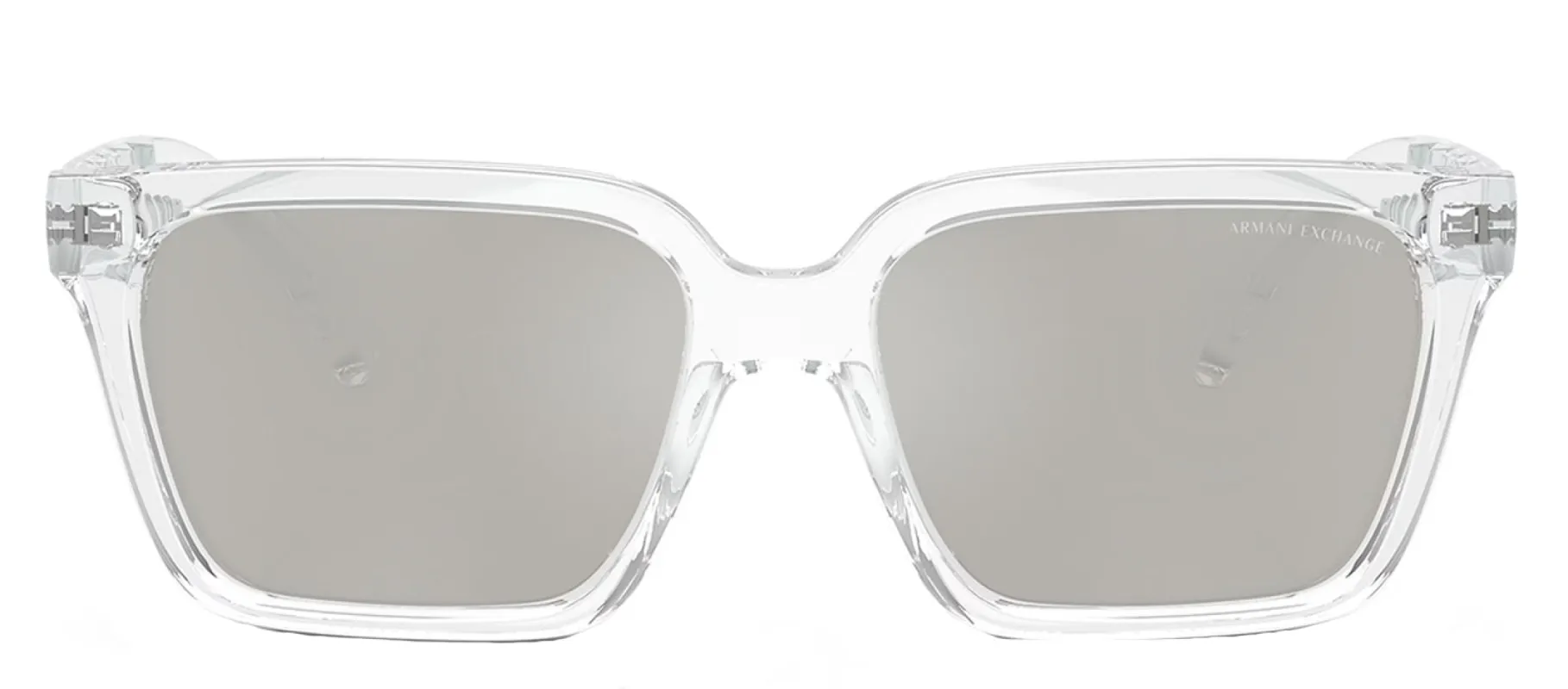 Armani Exchange AX 4147S 82356G Square Plastic Clear Sunglasses with Silver Mirror Lens sold by Gaffos