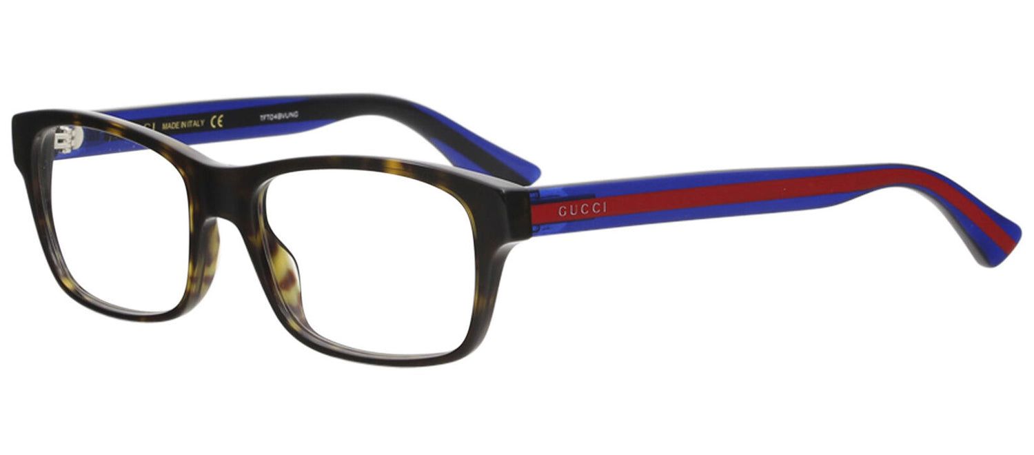 Gucci GG 0006O 007 Rectangle Acetate Havana Eyeglasses with Logo Stamped Demo Lenses sold by Gaffos product image thumbnail 2
