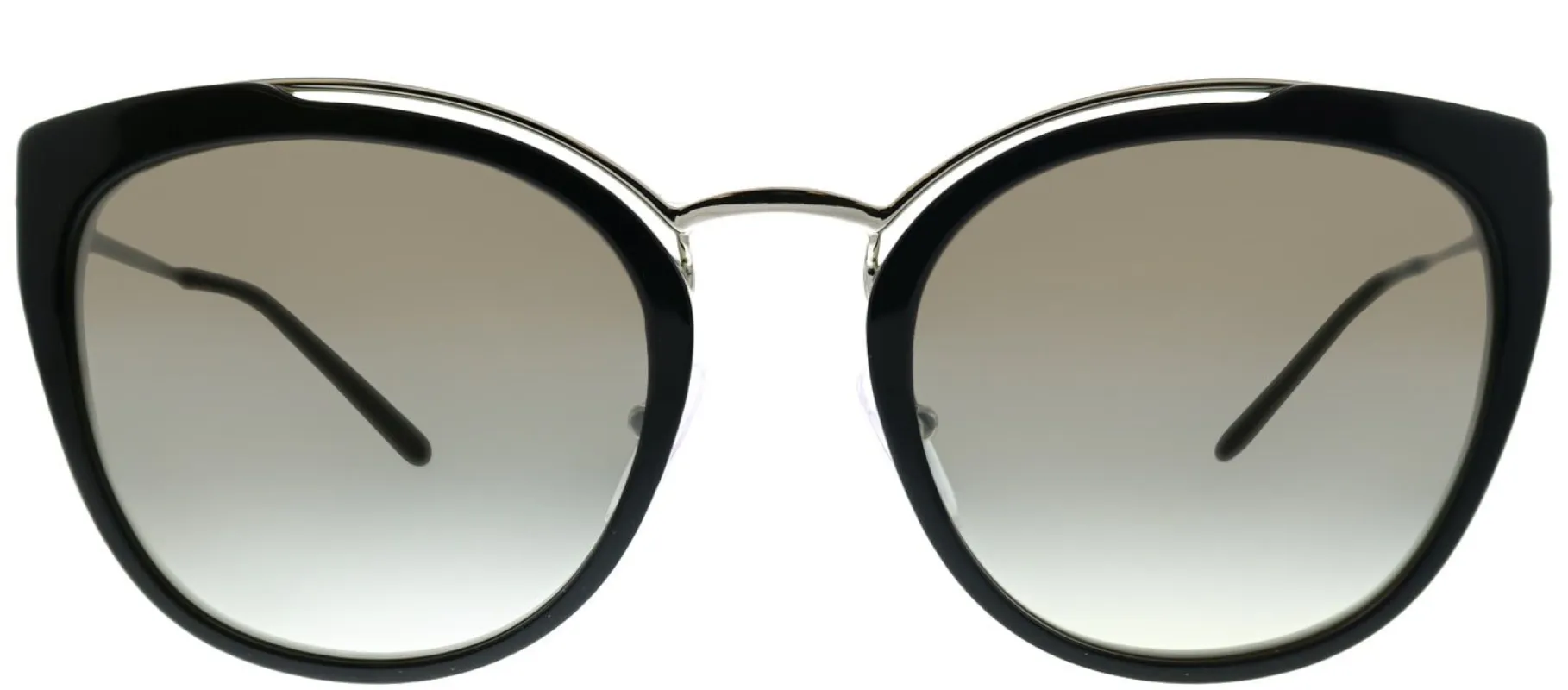Prada PR 20US 4BK5O0 Cat-Eye Plastic Black Sunglasses with Silver Mirror Lens sold by Gaffos