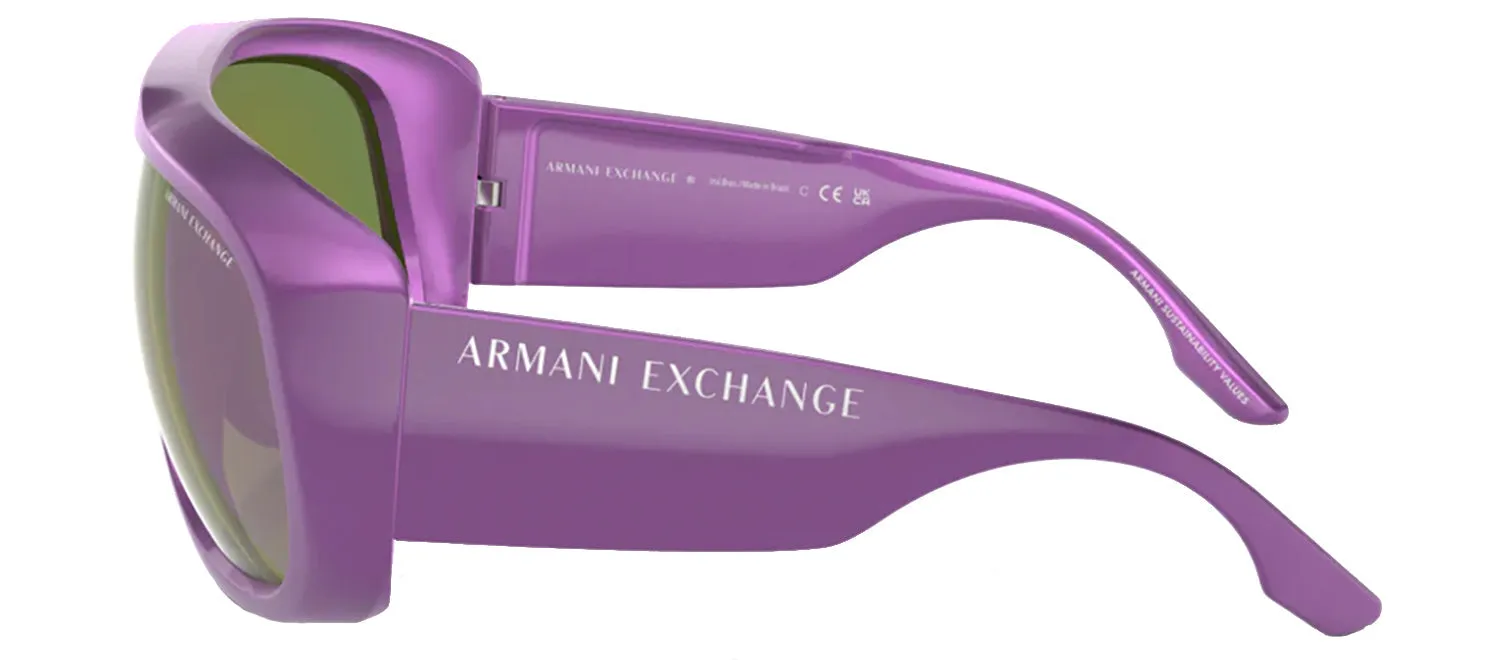 Armani Exchange AX 4143SU 83534V Pilot Plastic Purple Sunglasses with Purple Mirror Lens sold by Gaffos product image thumbnail 3