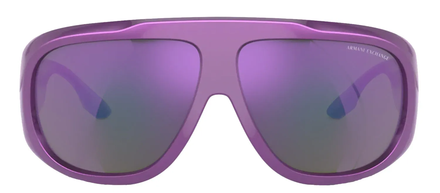 Armani Exchange AX 4143SU 83534V Pilot Plastic Purple Sunglasses with Purple Mirror Lens sold by Gaffos