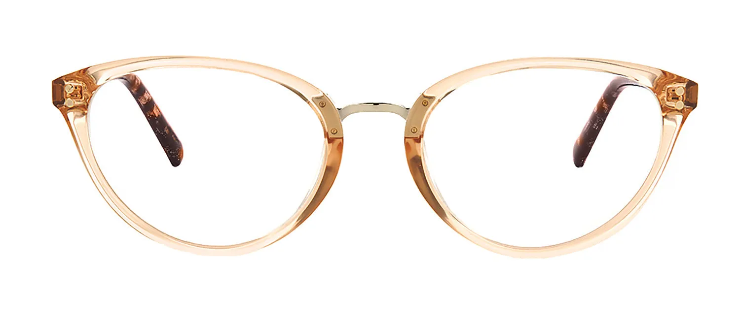Kate Spade KS Emilia 2T3 Oval Plastic Beige Eyeglasses with Clear Blue Block Lens sold by Gaffos