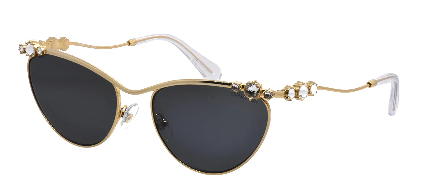 Swarovski SK 7017 400487 Cat-Eye Metal Gold Sunglasses with Grey Lens sold by Gaffos product image thumbnail 2