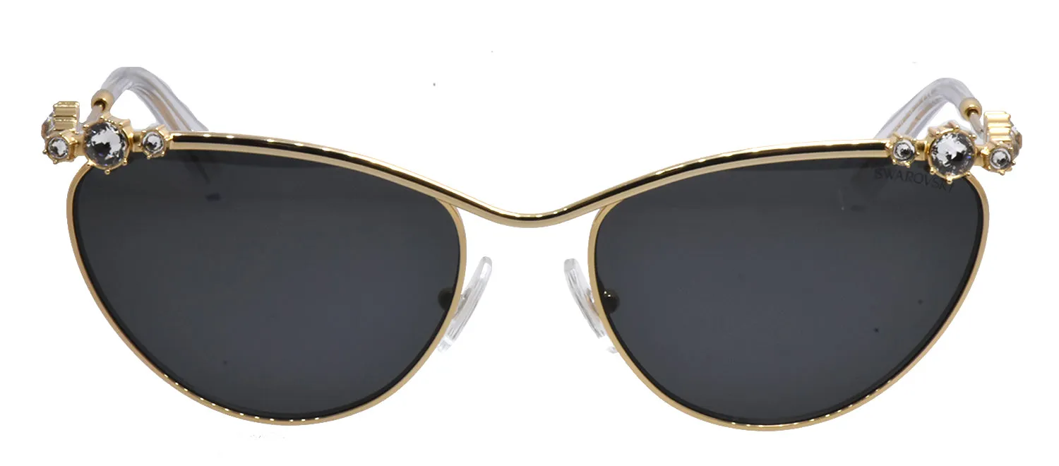 Swarovski SK 7017 400487 Cat-Eye Metal Gold Sunglasses with Grey Lens sold by Gaffos