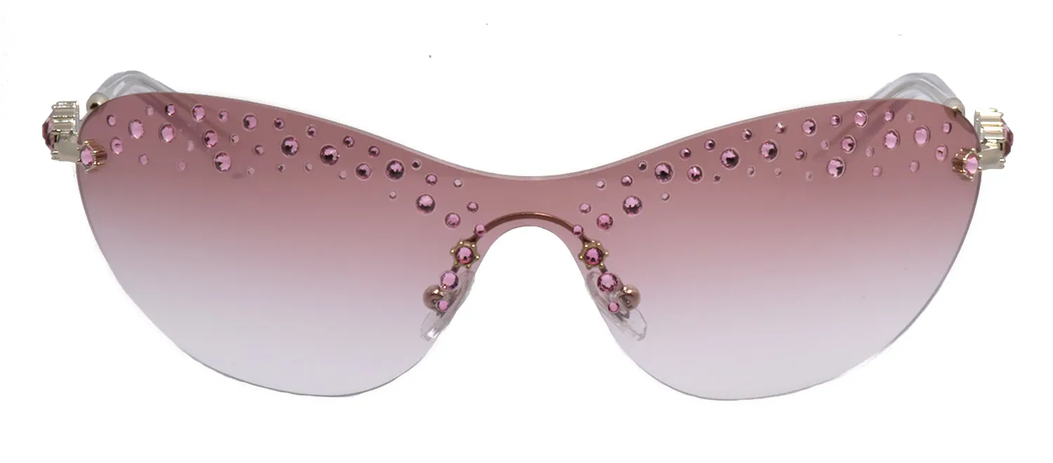 Swarovski SK 7023 40138D Irregular Metal Gold Sunglasses with Pink Gradient Lens sold by Gaffos