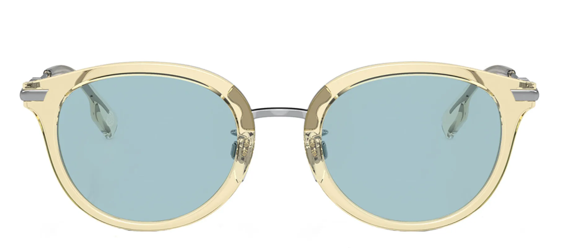 Burberry BE 4398D 407380 Round Plastic Yellow Sunglasses with Azure Standard Lens sold by Gaffos