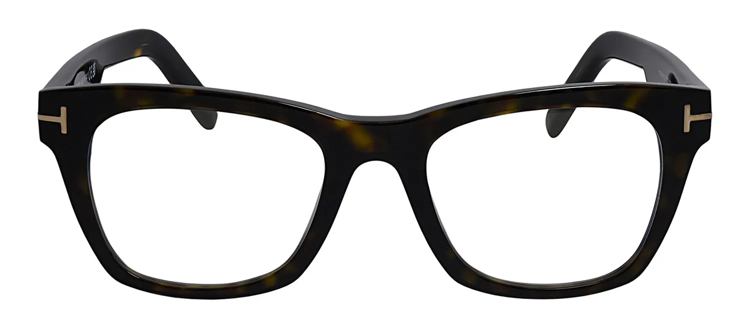 Tom Ford FT 5886-B 052 Square Plastic Dark Havana Eyeglasses with Transparent Demo Lens sold by Gaffos
