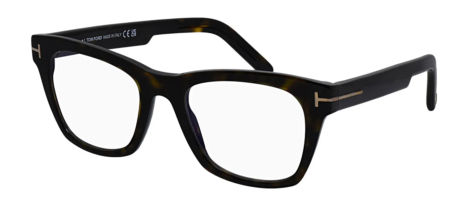 Tom Ford FT 5886-B 052 Square Plastic Dark Havana Eyeglasses with Transparent Demo Lens sold by Gaffos product image thumbnail 2