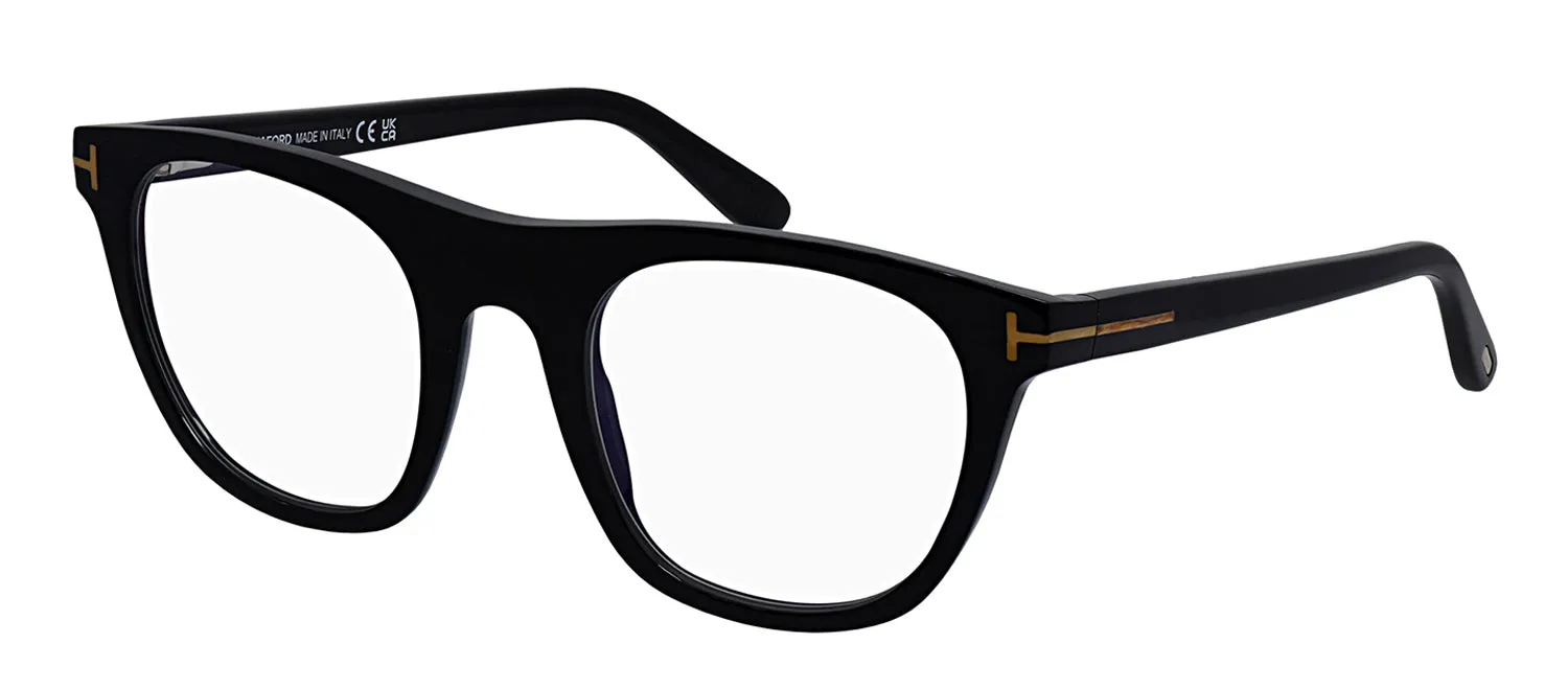 Tom Ford FT 5895-B 001 Round Acetate Black Eyeglasses with Grey Gradient Lens sold by Gaffos product image thumbnail 2