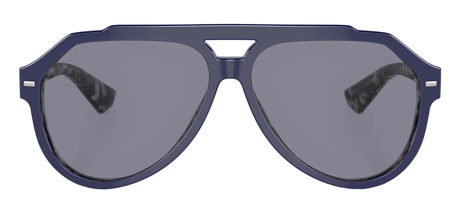 Dolce & Gabbana DG 4452 3423/1 Aviator Acetate Blue on Blue Havana Sunglasses with Gray Solid Color Lens sold by Gaffos