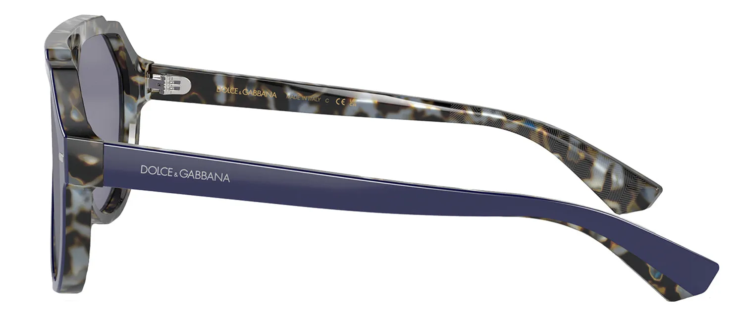 Dolce & Gabbana DG 4452 3423/1 Aviator Acetate Blue on Blue Havana Sunglasses with Gray Solid Color Lens sold by Gaffos product image thumbnail 3