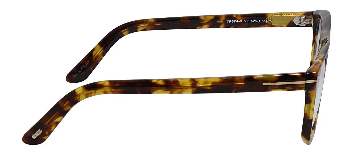 Tom Ford FT 5939-B 053 Square Plastic Dark Havana Eyeglasses with Transparent Demo Lens sold by Gaffos product image thumbnail 3