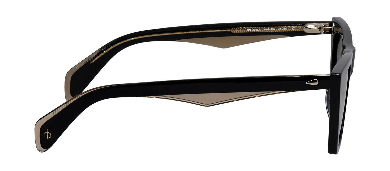 Rag & Bone RNB 1025/S 0WM Cat Eye Plastic Black Beige Sunglasses with Brown Gradient Lens sold by Gaffos product image thumbnail 3
