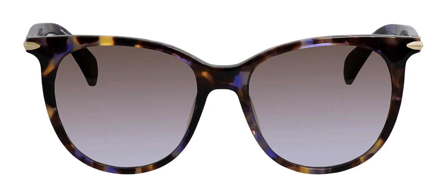 Rag & Bone RNB 1040/S DEX Oval Metal Violet Havana Sunglasses with Brown Shaded Lens sold by Gaffos