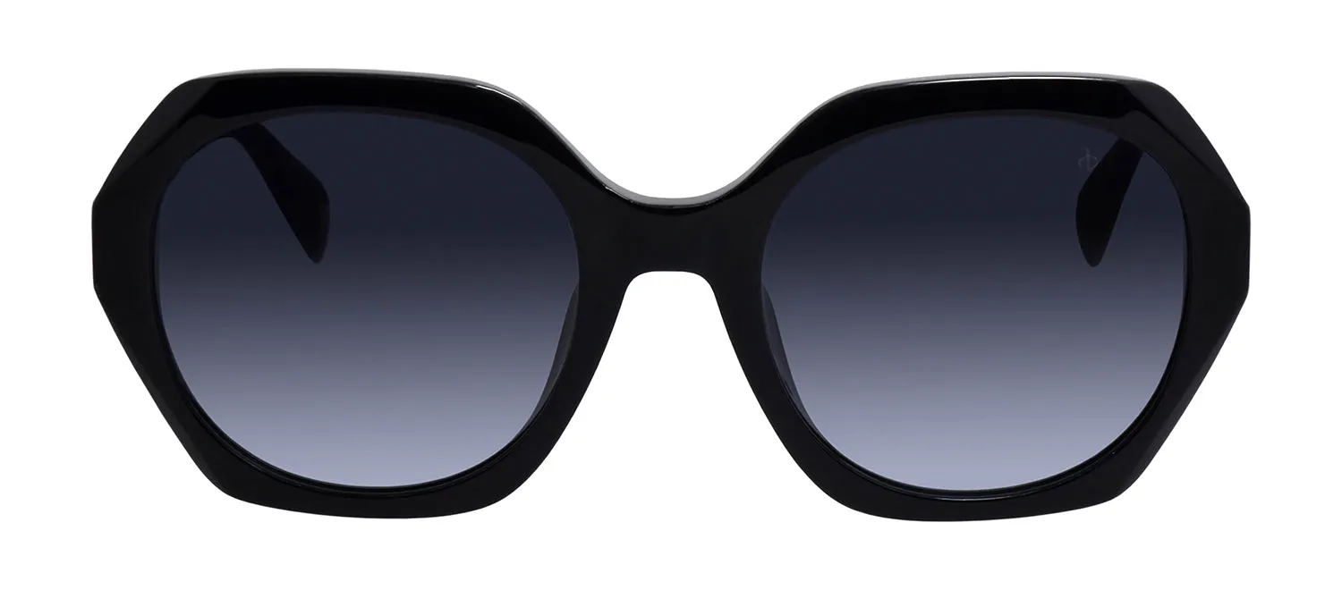 Rag & Bone RNB 1078/S 807 Geometric Plastic Black Sunglasses with Grey Gradient Lens sold by Gaffos