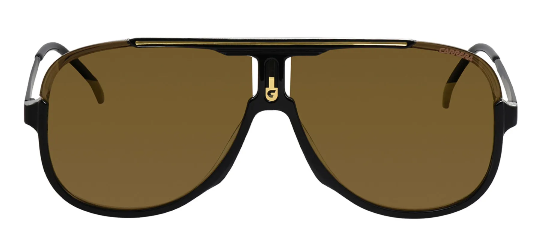 Carrera CA CARRERA1059/S R60 Pilot Plastic Black Brown Sunglasses with Gold Polarized Lens sold by Gaffos