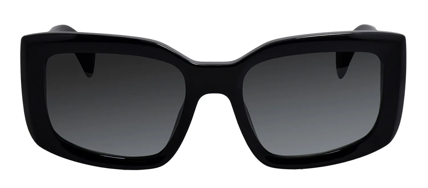 Rag & Bone RNB 1076/S 807 Square Plastic Black Sunglasses with Grey Gradient Lens sold by Gaffos