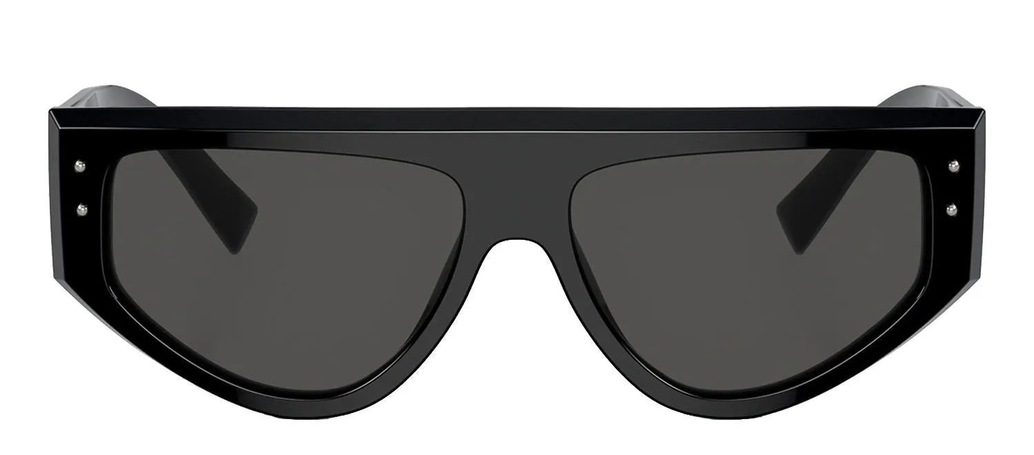 Dolce & Gabbana DG 4461 501/87 Rectangle Acetate Black Sunglasses with Dark Grey Solid Color Lens sold by Gaffos