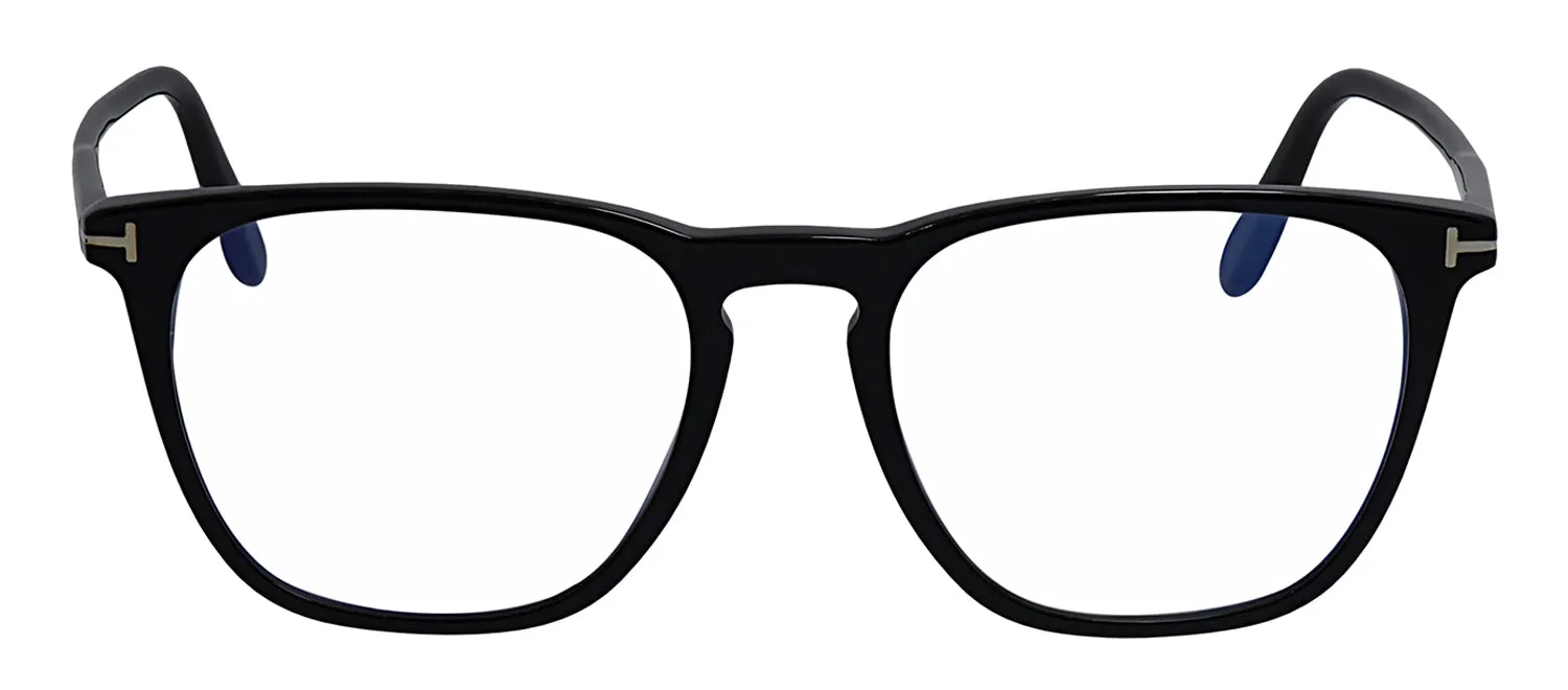Tom Ford FT 5937-B 001 Square Plastic Black Eyeglasses with Transparent Demo Lens sold by Gaffos