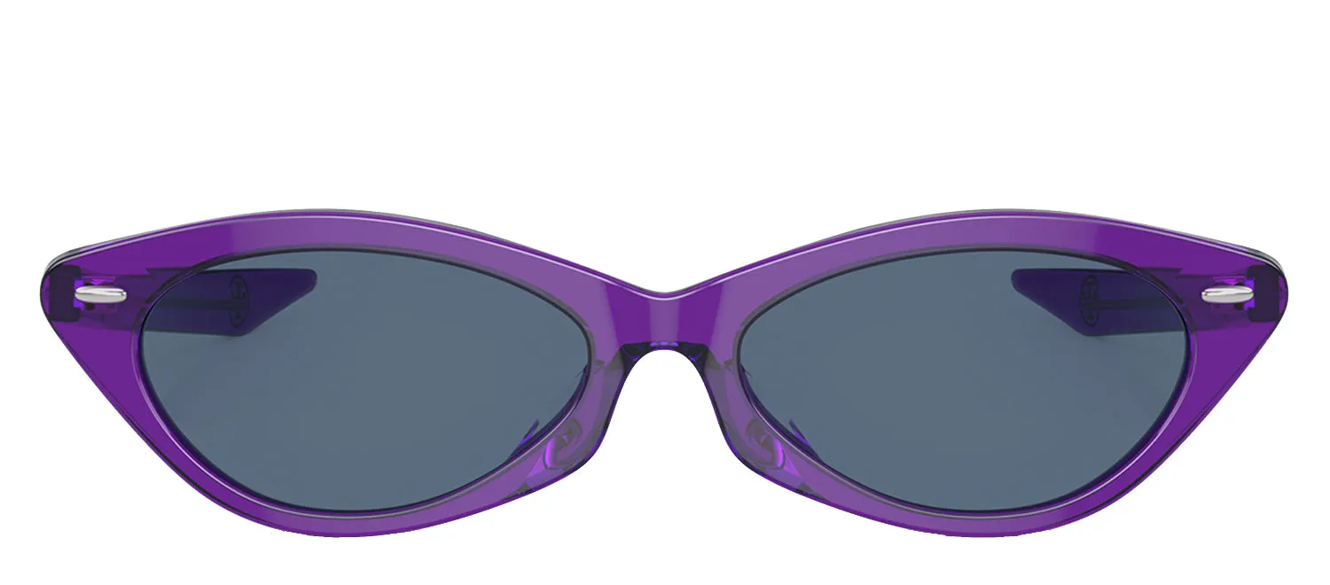 Tory Burch TY 7197U 193580 Cat Eye Acetate Transparent Purple Sunglasses with Dark Blue Solid Color Lens sold by Gaffos