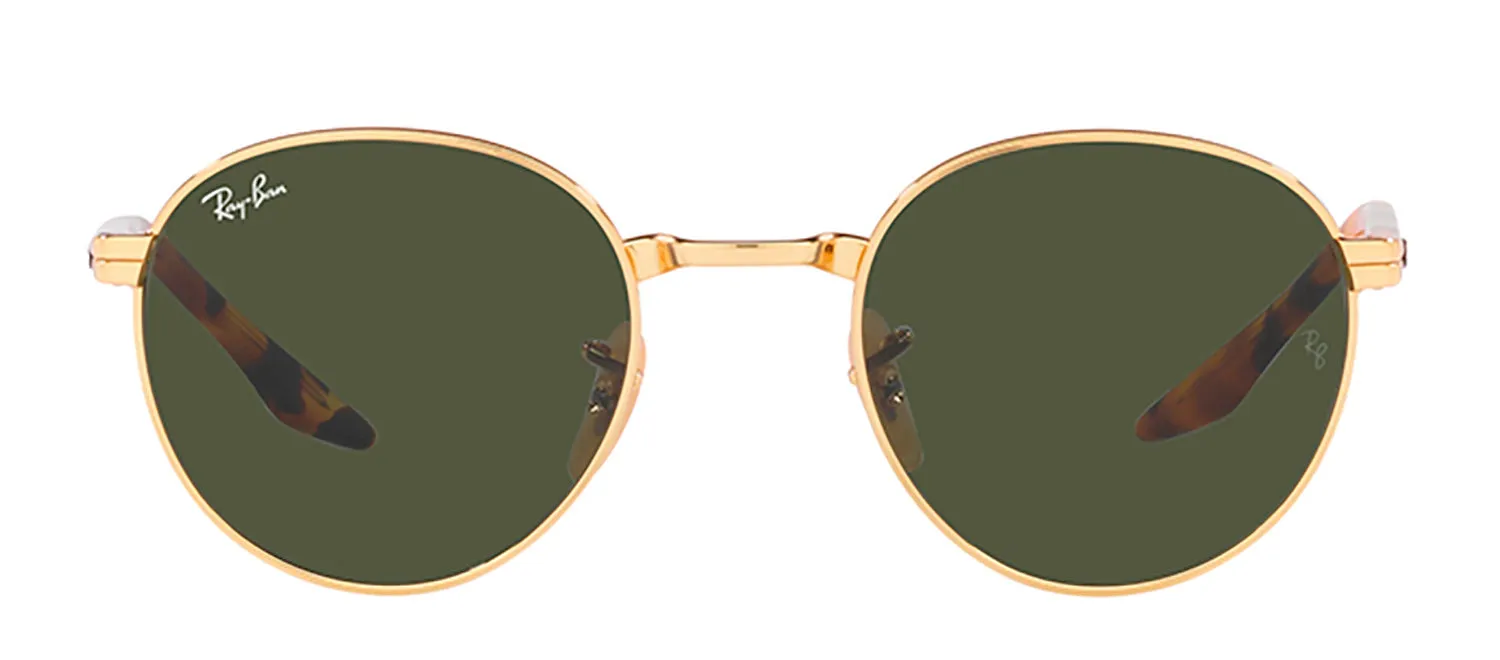 Ray-Ban RB 3691 001/31 Phantos Metal Arista Sunglasses with Green Lens sold by Gaffos