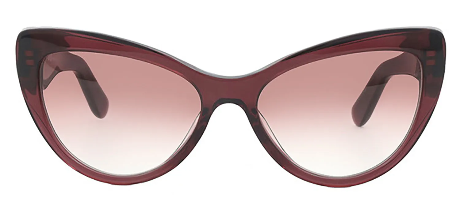 Salvatore Ferragamo SF 930S 5617606 Butterfly Plastic Wine Sunglasses with Burgundy Gradient Lens sold by Gaffos
