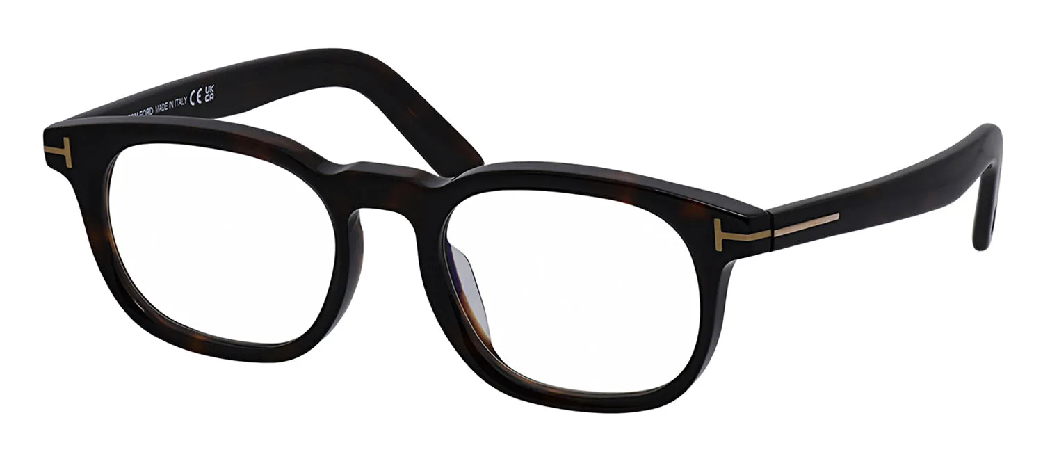 Tom Ford FT 5930-D-B 052 Square Acetate Havana Eyeglasses with Transparent Demo Lens sold by Gaffos product image thumbnail 2