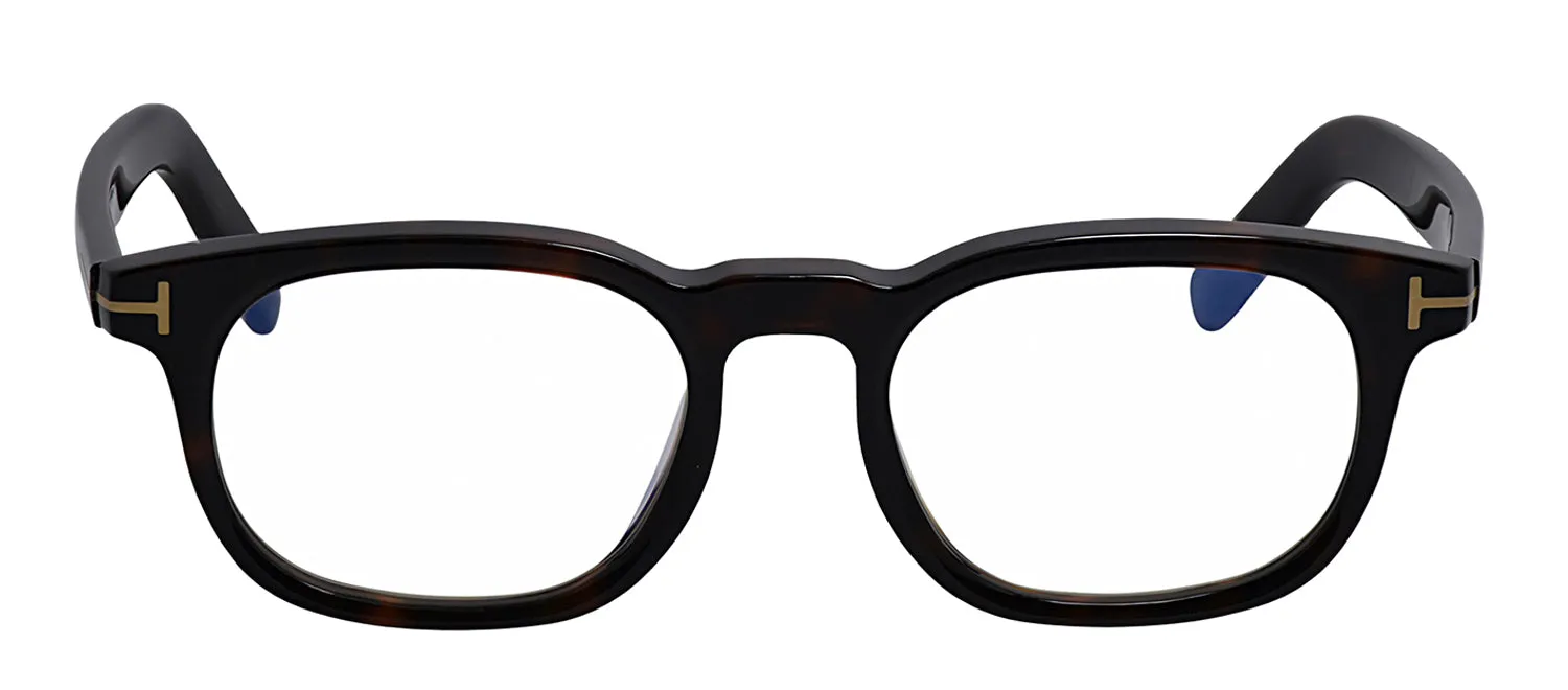 Tom Ford FT 5930-D-B 052 Square Acetate Havana Eyeglasses with Transparent Demo Lens sold by Gaffos