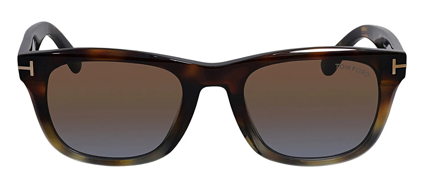 Tom Ford FT 1076 56B Rectangular Acetate Havana Sunglasses with Grey Solid Color Lens sold by Gaffos
