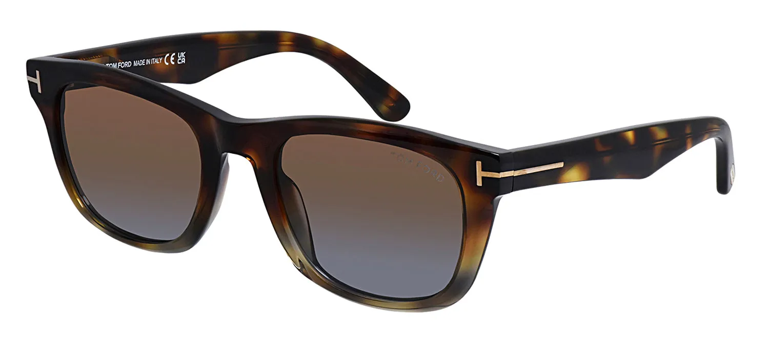 Tom Ford FT 1076 56B Rectangular Acetate Havana Sunglasses with Grey Solid Color Lens sold by Gaffos product image thumbnail 2