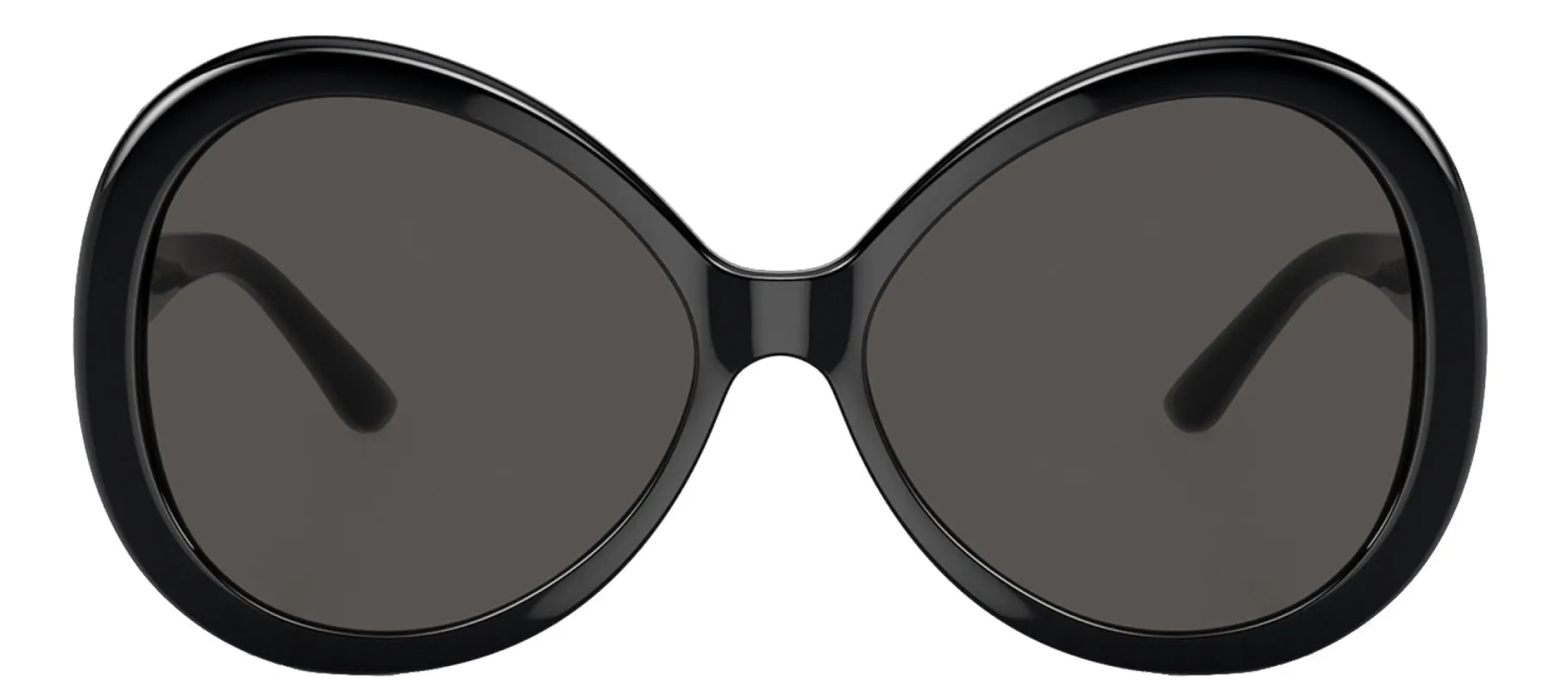 Dolce & Gabbana DG 6194U 501/87 Oval Injected Black Sunglasses with Dark Grey Solid Color Lens sold by Gaffos