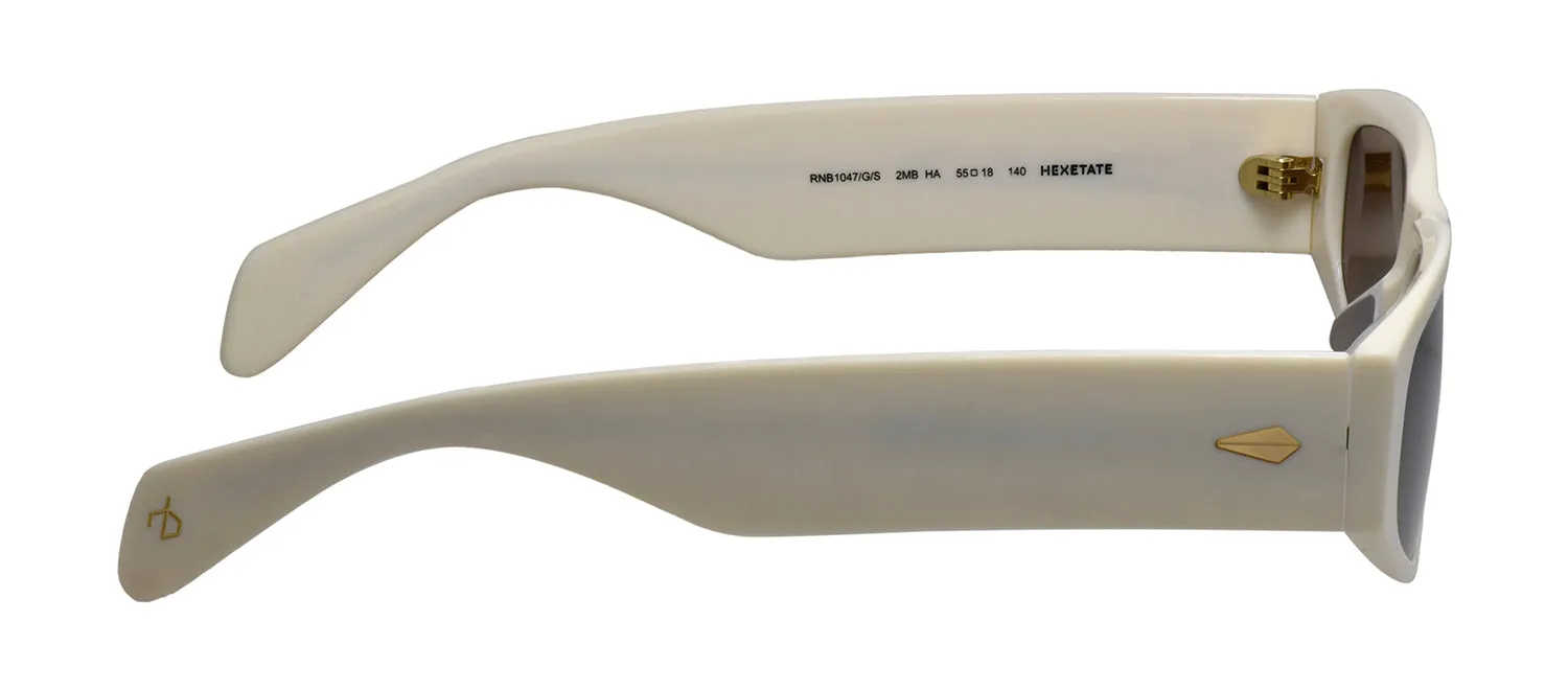 Rag & Bone RNB 1047/G/S 2MB Oval Acetate Cream Gold Sunglasses with Brown Solid Color Lens sold by Gaffos product image thumbnail 3