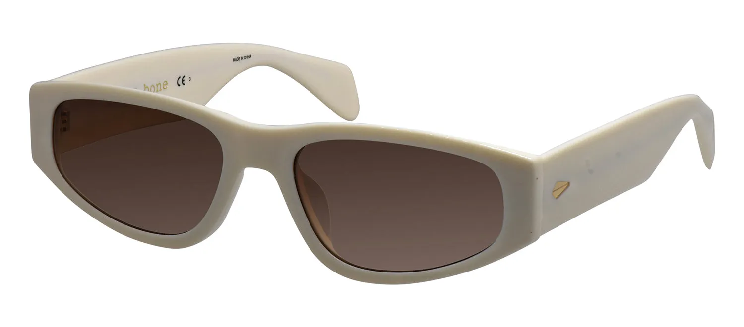 Rag & Bone RNB 1047/G/S 2MB Oval Acetate Cream Gold Sunglasses with Brown Solid Color Lens sold by Gaffos product image thumbnail 2