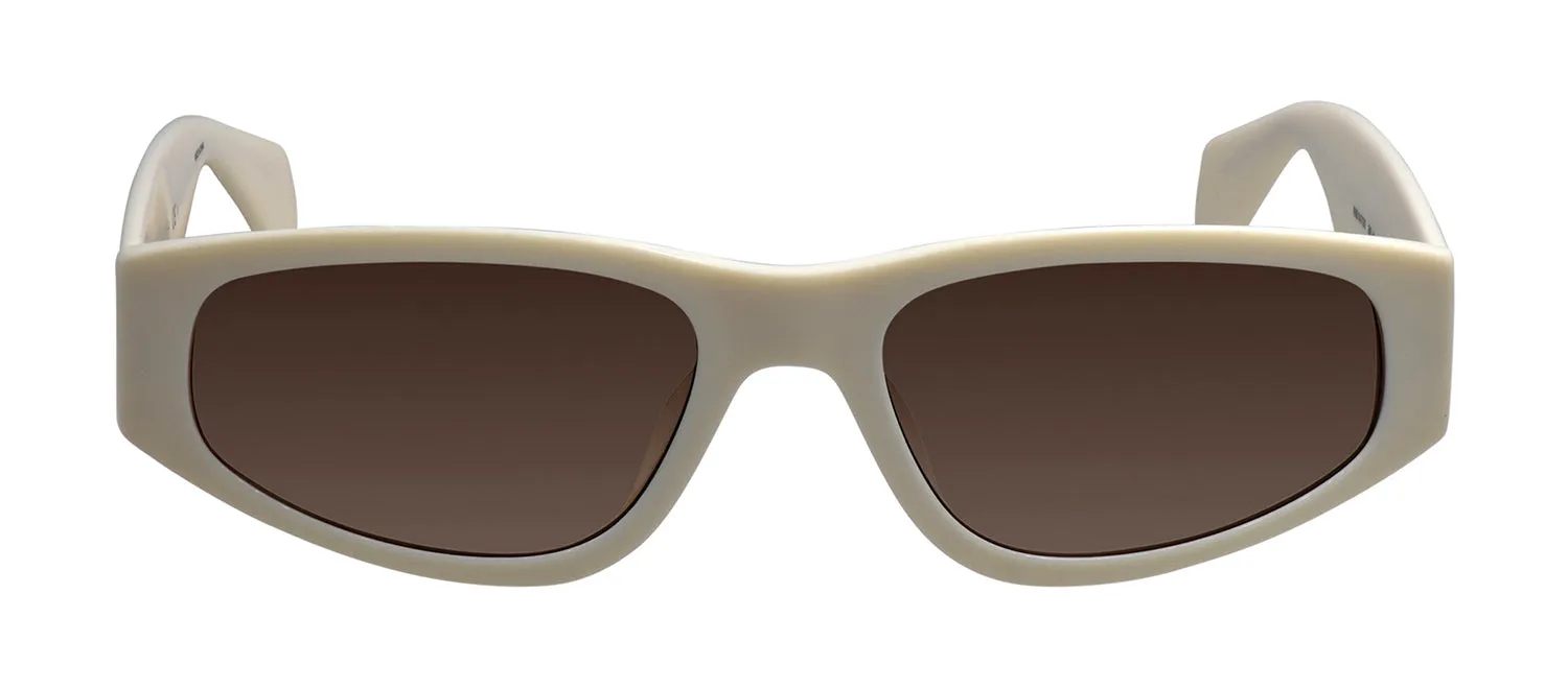 Rag & Bone RNB 1047/G/S 2MB Oval Acetate Cream Gold Sunglasses with Brown Solid Color Lens sold by Gaffos